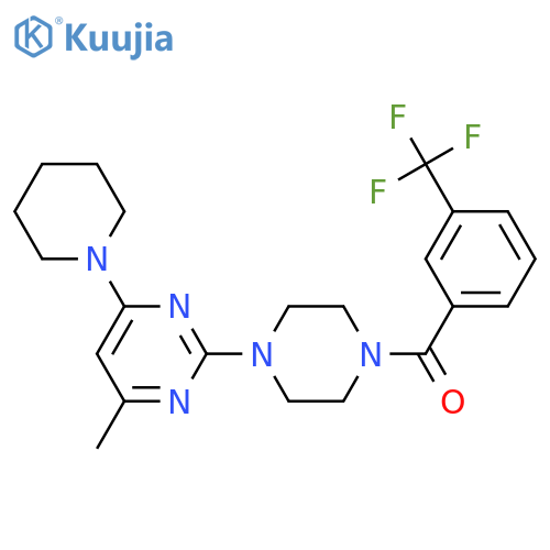 4-methyl-6-(piperidin-1-yl)-2-{4-3-(trifluoromethyl)benzoylpiperazin-1-yl}pyrimidine structure