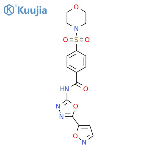 4-(morpholine-4-sulfonyl)-N-5-(1,2-oxazol-5-yl)-1,3,4-oxadiazol-2-ylbenzamide structure