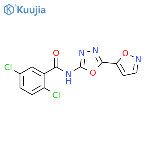 2,5-dichloro-N-5-(1,2-oxazol-5-yl)-1,3,4-oxadiazol-2-ylbenzamide structure
