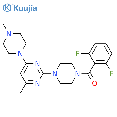 2-4-(2,6-difluorobenzoyl)piperazin-1-yl-4-methyl-6-(4-methylpiperazin-1-yl)pyrimidine structure