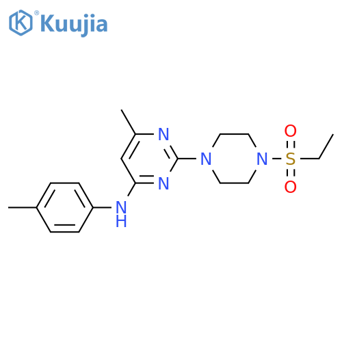 2-4-(ethanesulfonyl)piperazin-1-yl-6-methyl-N-(4-methylphenyl)pyrimidin-4-amine structure