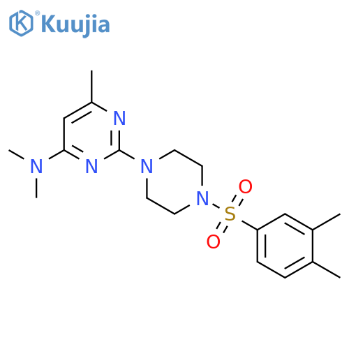 2-4-(3,4-dimethylbenzenesulfonyl)piperazin-1-yl-N,N,6-trimethylpyrimidin-4-amine structure