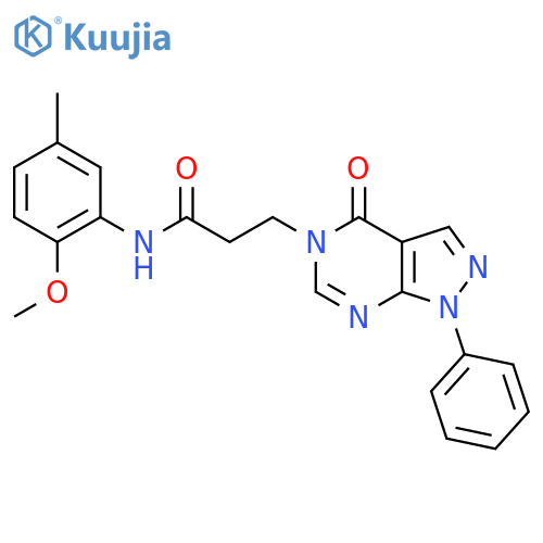 N-(2-methoxy-5-methylphenyl)-3-{4-oxo-1-phenyl-1H,4H,5H-pyrazolo3,4-dpyrimidin-5-yl}propanamide structure