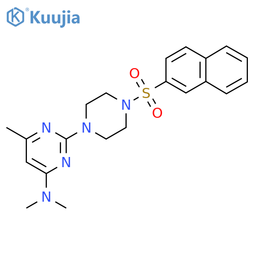 N,N,6-trimethyl-2-4-(naphthalene-2-sulfonyl)piperazin-1-ylpyrimidin-4-amine structure
