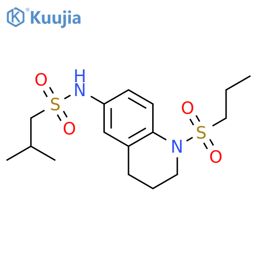 2-methyl-N-1-(propane-1-sulfonyl)-1,2,3,4-tetrahydroquinolin-6-ylpropane-1-sulfonamide structure