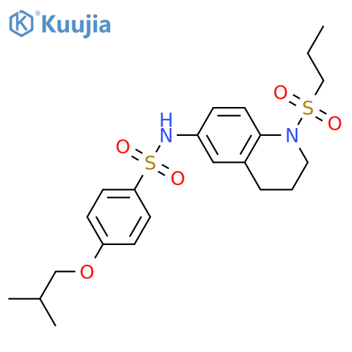 4-(2-methylpropoxy)-N-1-(propane-1-sulfonyl)-1,2,3,4-tetrahydroquinolin-6-ylbenzene-1-sulfonamide structure
