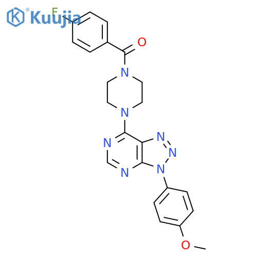 1-(4-fluorobenzoyl)-4-3-(4-methoxyphenyl)-3H-1,2,3triazolo4,5-dpyrimidin-7-ylpiperazine structure