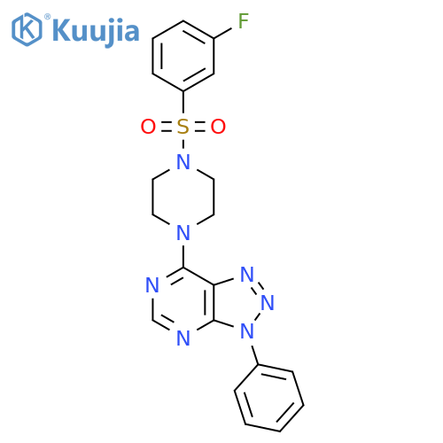 1-(3-fluorobenzenesulfonyl)-4-{3-phenyl-3H-1,2,3triazolo4,5-dpyrimidin-7-yl}piperazine structure