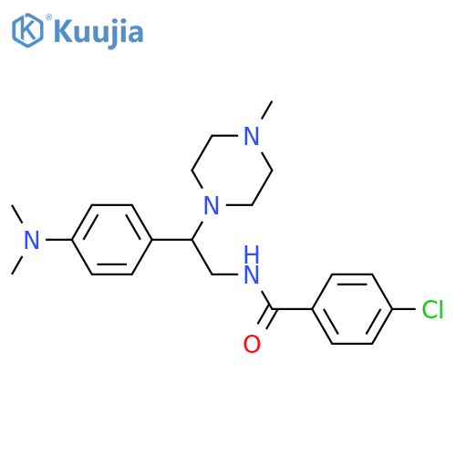 4-chloro-N-{2-4-(dimethylamino)phenyl-2-(4-methylpiperazin-1-yl)ethyl}benzamide structure