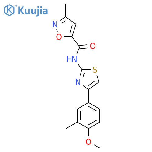 N-4-(4-methoxy-3-methylphenyl)-1,3-thiazol-2-yl-3-methyl-1,2-oxazole-5-carboxamide structure