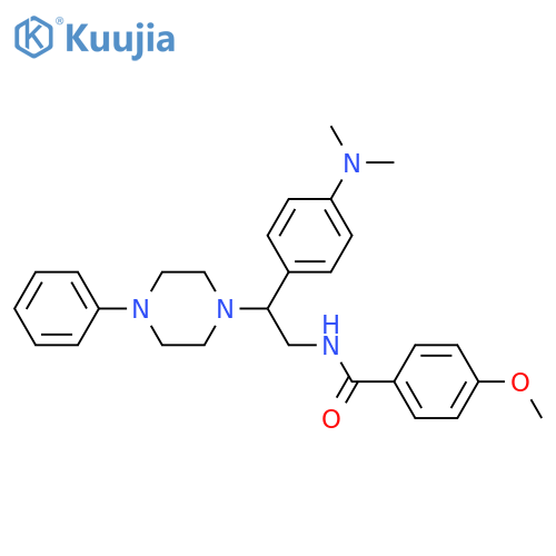 N-{2-4-(dimethylamino)phenyl-2-(4-phenylpiperazin-1-yl)ethyl}-4-methoxybenzamide structure