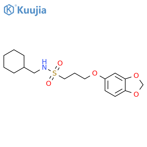 3-(2H-1,3-benzodioxol-5-yloxy)-N-(cyclohexylmethyl)propane-1-sulfonamide structure