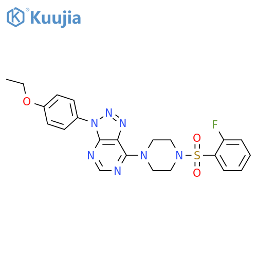 1-3-(4-ethoxyphenyl)-3H-1,2,3triazolo4,5-dpyrimidin-7-yl-4-(2-fluorobenzenesulfonyl)piperazine structure