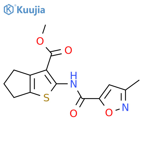 methyl 2-(3-methyl-1,2-oxazole-5-amido)-4H,5H,6H-cyclopentabthiophene-3-carboxylate structure