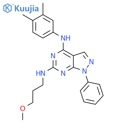 N4-(3,4-dimethylphenyl)-N6-(3-methoxypropyl)-1-phenyl-1H-pyrazolo3,4-dpyrimidine-4,6-diamine structure