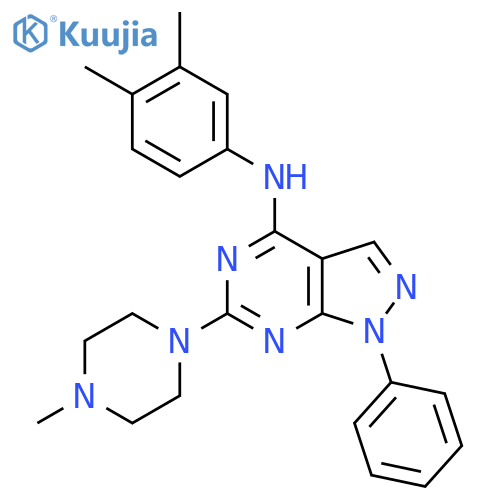 N-(3,4-dimethylphenyl)-6-(4-methylpiperazin-1-yl)-1-phenyl-1H-pyrazolo3,4-dpyrimidin-4-amine structure