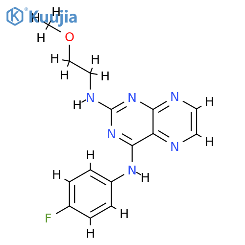 N4-(4-fluorophenyl)-N2-(2-methoxyethyl)pteridine-2,4-diamine structure