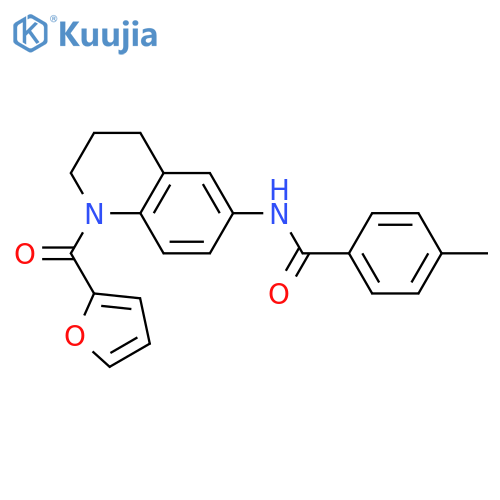 N-1-(furan-2-carbonyl)-1,2,3,4-tetrahydroquinolin-6-yl-4-methylbenzamide structure