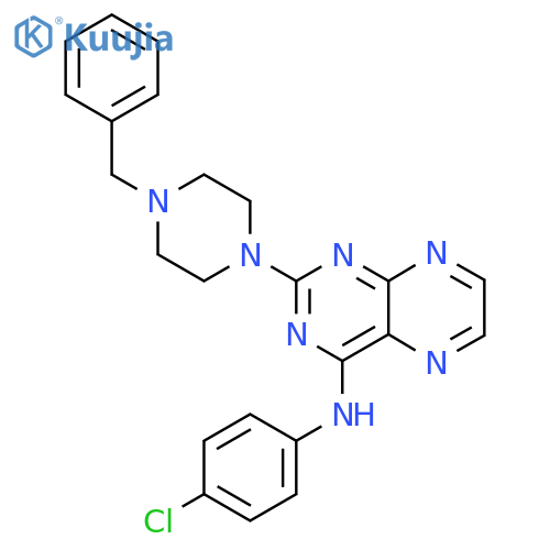 2-(4-benzylpiperazin-1-yl)-N-(4-chlorophenyl)pteridin-4-amine structure