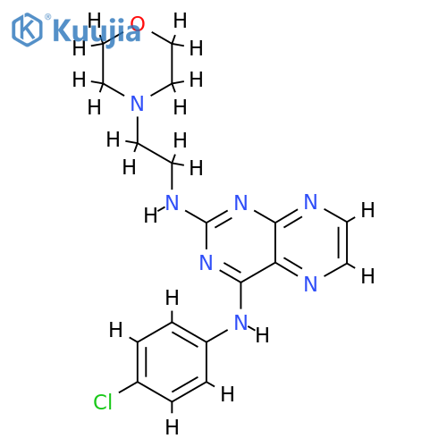 N4-(4-chlorophenyl)-N2-2-(morpholin-4-yl)ethylpteridine-2,4-diamine structure