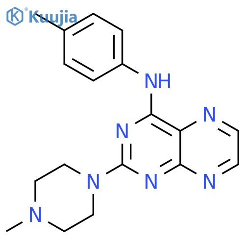 N-(4-methylphenyl)-2-(4-methylpiperazin-1-yl)pteridin-4-amine structure