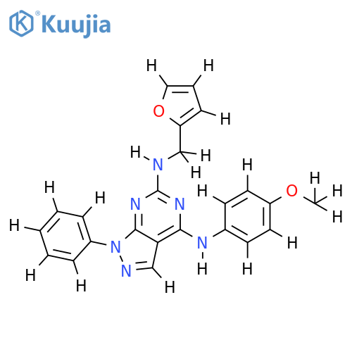 N6-(furan-2-yl)methyl-N4-(4-methoxyphenyl)-1-phenyl-1H-pyrazolo3,4-dpyrimidine-4,6-diamine structure
