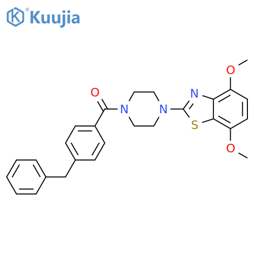 2-4-(4-benzylbenzoyl)piperazin-1-yl-4,7-dimethoxy-1,3-benzothiazole structure