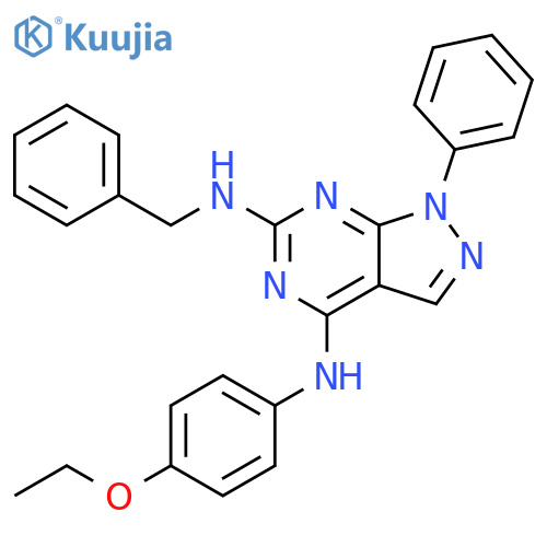 N6-benzyl-N4-(4-ethoxyphenyl)-1-phenyl-1H-pyrazolo3,4-dpyrimidine-4,6-diamine structure