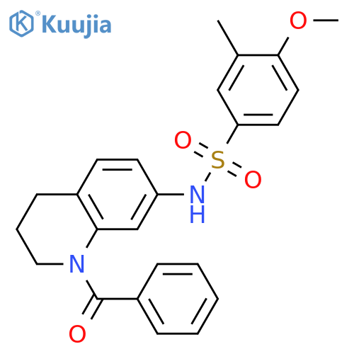 N-(1-benzoyl-1,2,3,4-tetrahydroquinolin-7-yl)-4-methoxy-3-methylbenzene-1-sulfonamide structure