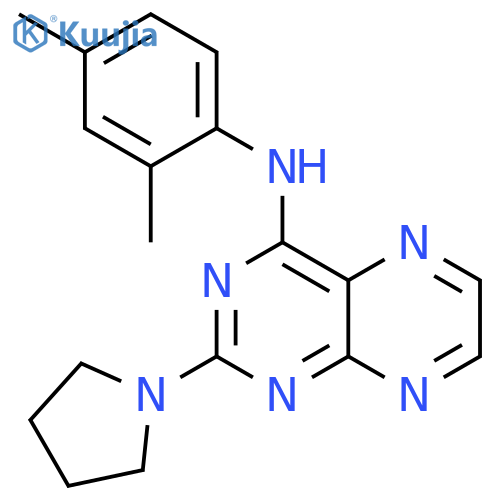 N-(2,4-dimethylphenyl)-2-(pyrrolidin-1-yl)pteridin-4-amine structure