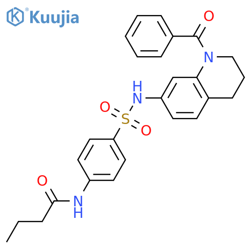 N-{4-(1-benzoyl-1,2,3,4-tetrahydroquinolin-7-yl)sulfamoylphenyl}butanamide structure