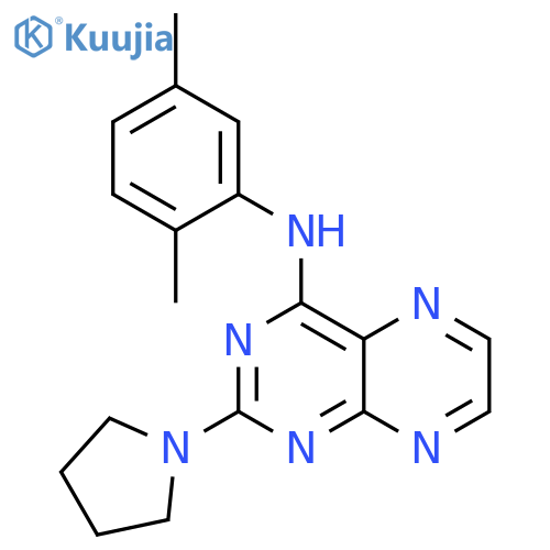 N-(2,5-dimethylphenyl)-2-(pyrrolidin-1-yl)pteridin-4-amine structure