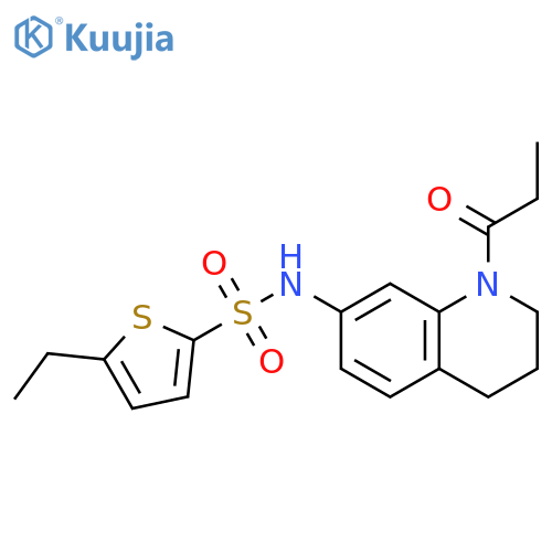 5-ethyl-N-(1-propanoyl-1,2,3,4-tetrahydroquinolin-7-yl)thiophene-2-sulfonamide structure