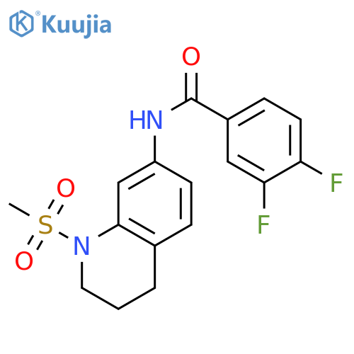 3,4-difluoro-N-(1-methanesulfonyl-1,2,3,4-tetrahydroquinolin-7-yl)benzamide structure