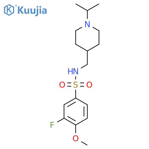 3-fluoro-4-methoxy-N-{1-(propan-2-yl)piperidin-4-ylmethyl}benzene-1-sulfonamide structure