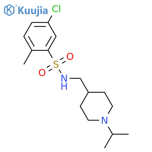 5-chloro-2-methyl-N-{1-(propan-2-yl)piperidin-4-ylmethyl}benzene-1-sulfonamide structure