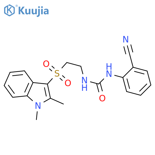 1-(2-cyanophenyl)-3-{2-(1,2-dimethyl-1H-indol-3-yl)sulfonylethyl}urea structure