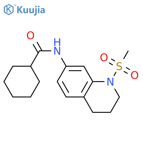 N-(1-methanesulfonyl-1,2,3,4-tetrahydroquinolin-7-yl)cyclohexanecarboxamide structure