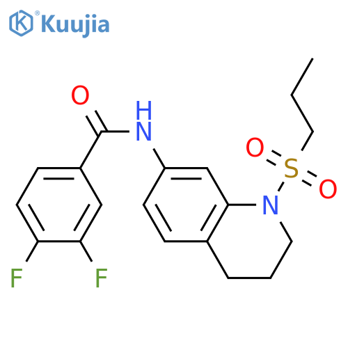 3,4-difluoro-N-1-(propane-1-sulfonyl)-1,2,3,4-tetrahydroquinolin-7-ylbenzamide structure