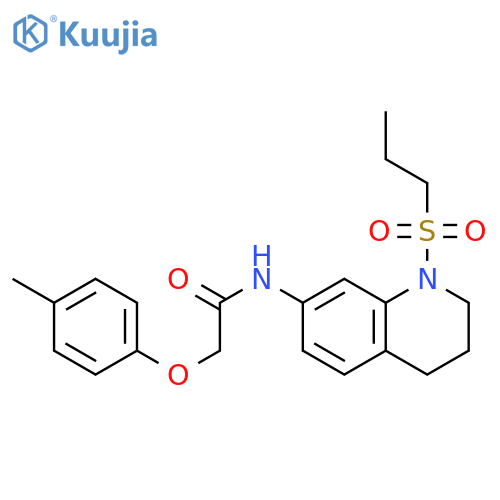 2-(4-methylphenoxy)-N-1-(propane-1-sulfonyl)-1,2,3,4-tetrahydroquinolin-7-ylacetamide structure