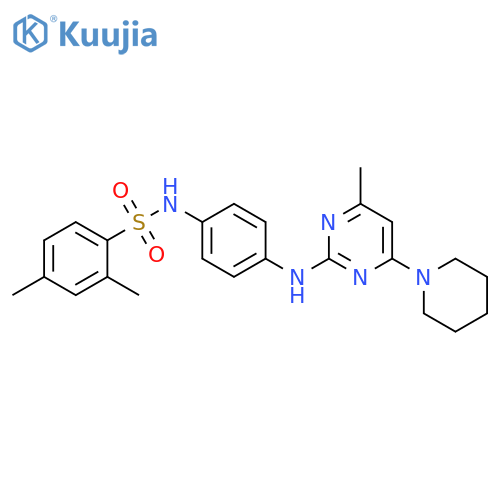 2,4-dimethyl-N-(4-{4-methyl-6-(piperidin-1-yl)pyrimidin-2-ylamino}phenyl)benzene-1-sulfonamide structure