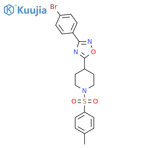 4-3-(4-bromophenyl)-1,2,4-oxadiazol-5-yl-1-(4-methylbenzenesulfonyl)piperidine structure