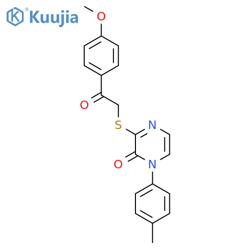 3-{2-(4-methoxyphenyl)-2-oxoethylsulfanyl}-1-(4-methylphenyl)-1,2-dihydropyrazin-2-one structure