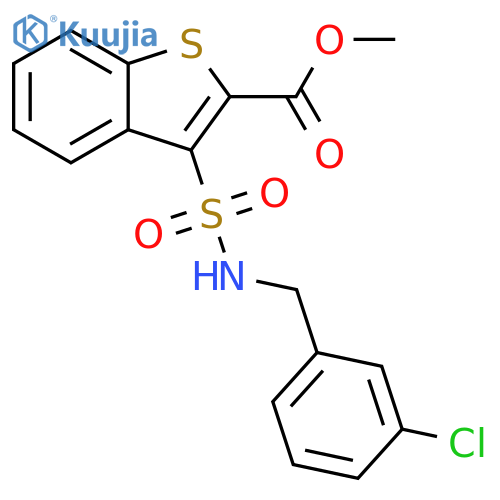methyl 3-{(3-chlorophenyl)methylsulfamoyl}-1-benzothiophene-2-carboxylate structure