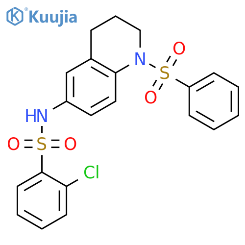 N-1-(benzenesulfonyl)-1,2,3,4-tetrahydroquinolin-6-yl-2-chlorobenzene-1-sulfonamide structure