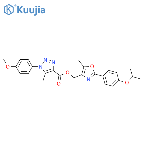 {5-methyl-2-4-(propan-2-yloxy)phenyl-1,3-oxazol-4-yl}methyl 1-(4-methoxyphenyl)-5-methyl-1H-1,2,3-triazole-4-carboxylate structure