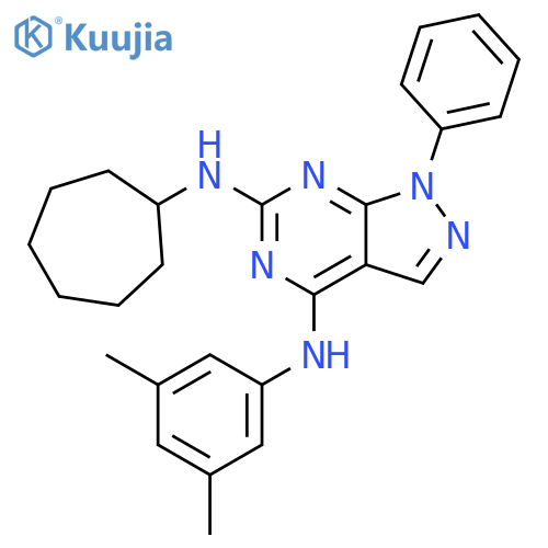 N6-cycloheptyl-N4-(3,5-dimethylphenyl)-1-phenyl-1H-pyrazolo3,4-dpyrimidine-4,6-diamine structure