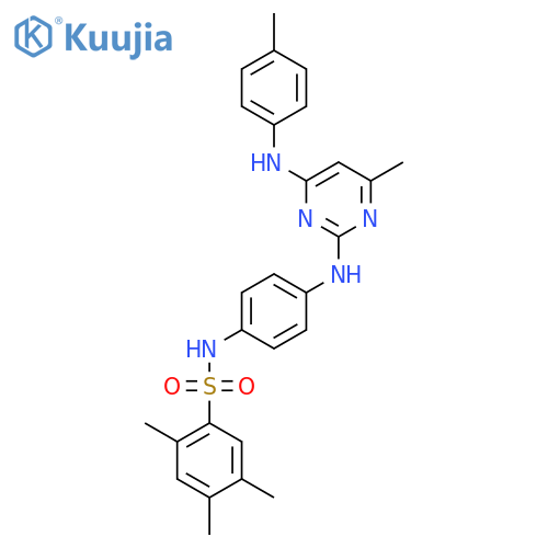 2,4,5-trimethyl-N-4-({4-methyl-6-(4-methylphenyl)aminopyrimidin-2-yl}amino)phenylbenzene-1-sulfonamide structure