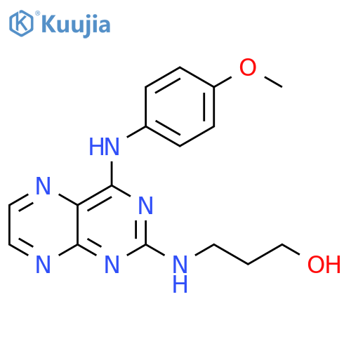 3-({4-(4-methoxyphenyl)aminopteridin-2-yl}amino)propan-1-ol structure
