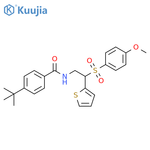 4-tert-butyl-N-2-(4-methoxybenzenesulfonyl)-2-(thiophen-2-yl)ethylbenzamide structure